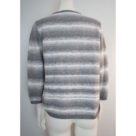 WOMEN'S GRAY PULLOVER SWEATER  3/4 SLEEVE - ALFRED DUNNER - SIZE M - Picture 4 of 5